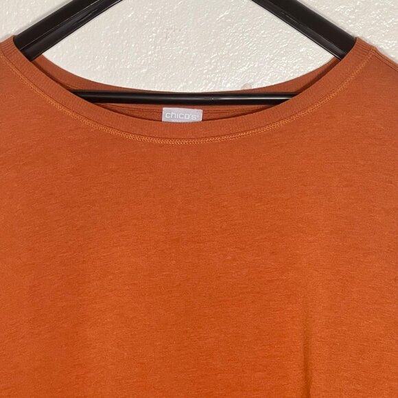 Chicos Zenergy Rust Orange Pullover Sweater Women's 4 (XXL-20/22) Cotton/Modal - Picture 9 of 16